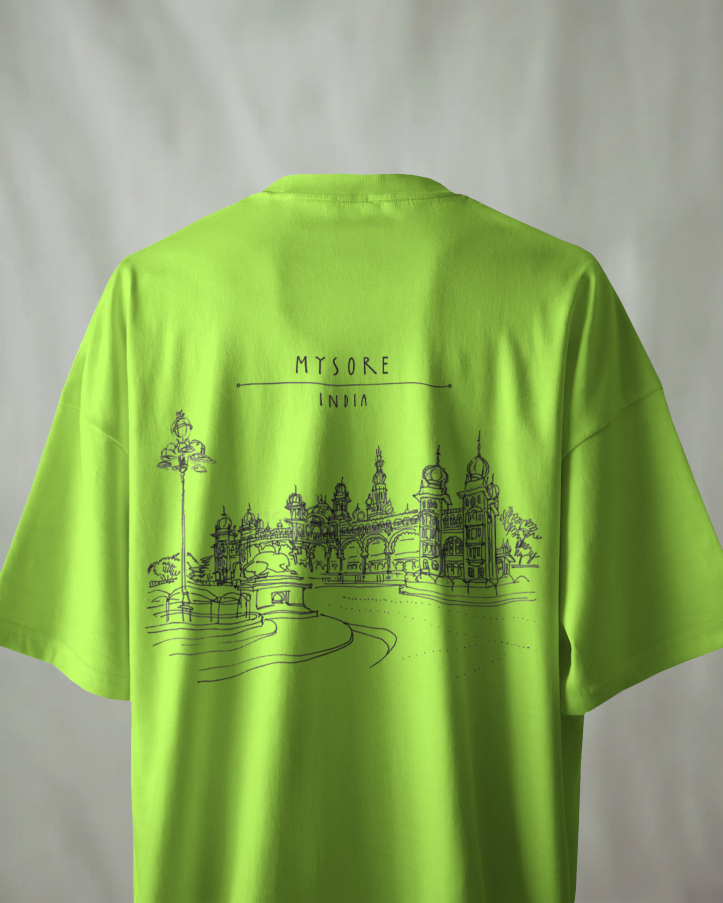 Mysuru Oversized T-Shirt | Kannada Drop Shoulder T-Shirt | Red Panda T-Shirt