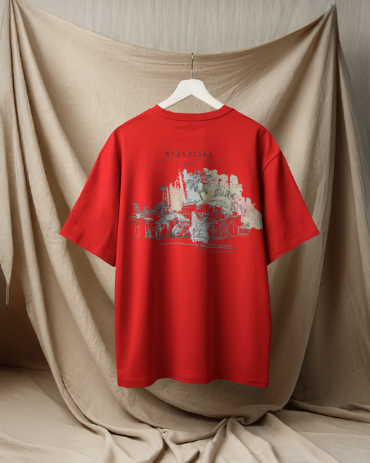 Mangaluru Oversize TShirt | Kannada Drop Shoulder TShirt | Red Panda TShirt