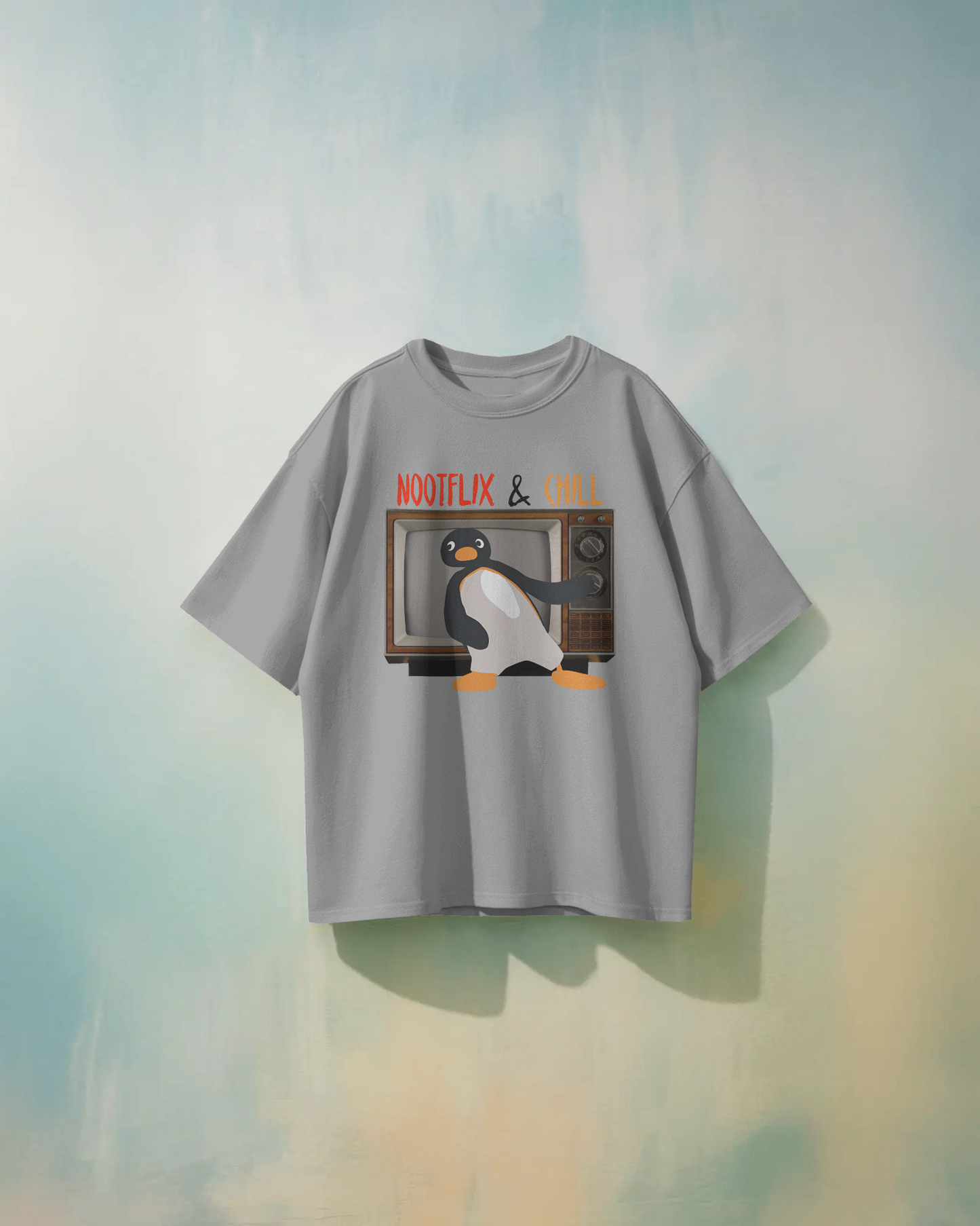 Nootflix & Chill Cartoon Oversized T-Shirt | Cartoon Oversized T-Shirt | Red Panda T-Shirt