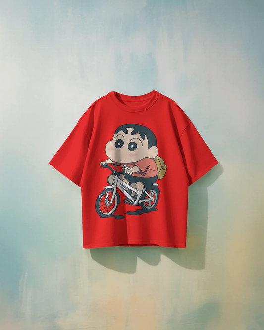 Shinchan Oversized T-Shirt | Cartoon Oversized T-Shirt | Red Panda T-Shirt