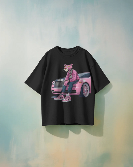 Pink Panther Cartoon Oversized T-Shirt | Cartoon Oversized T-Shirt | Red Panda T-Shirt