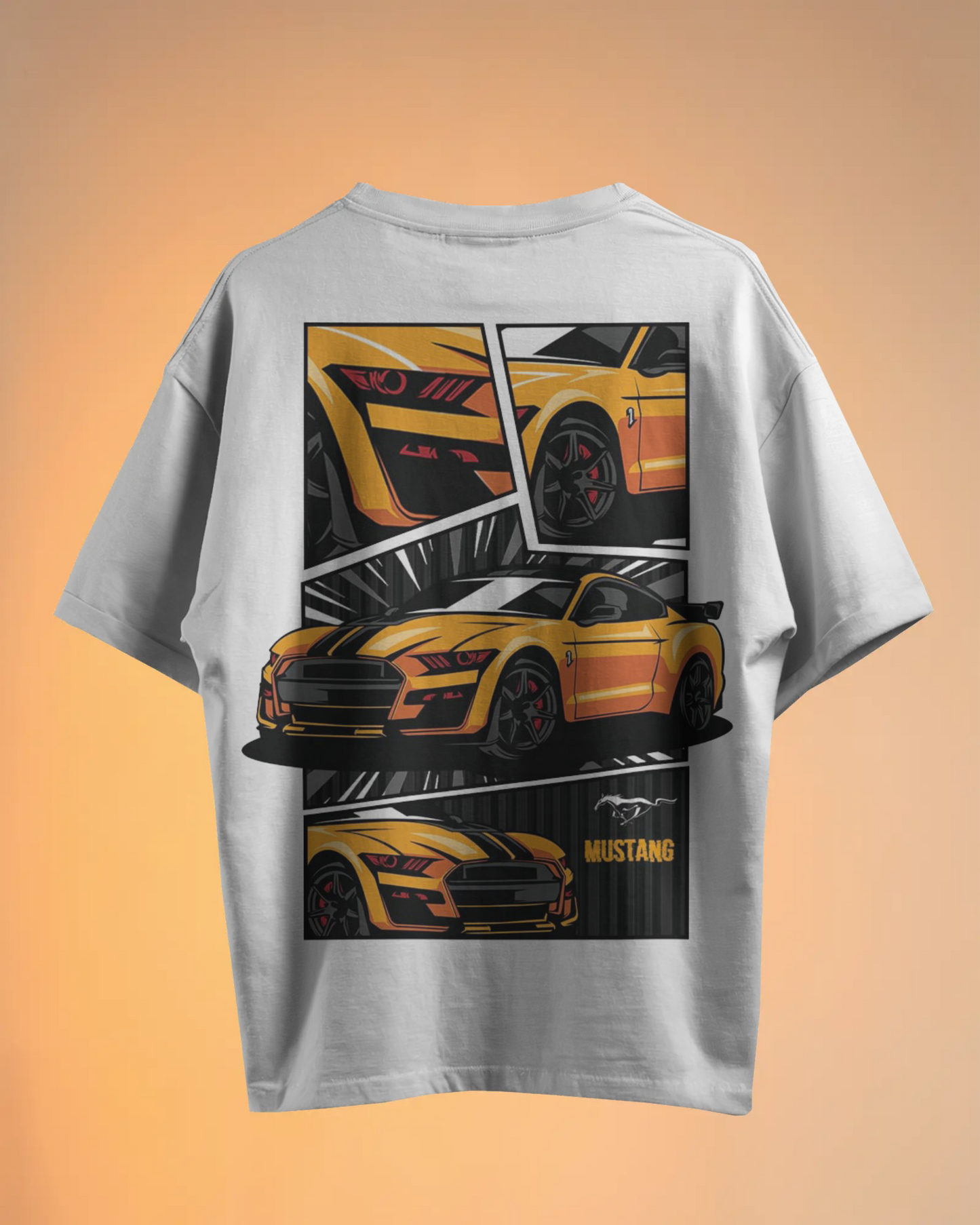 Mustang Oversized T-Shirt | cars oversized T-Shirt | Red Panda T-Shirt