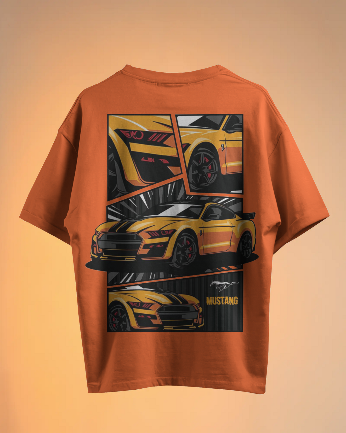 Mustang Oversized T-Shirt | cars oversized T-Shirt | Red Panda T-Shirt
