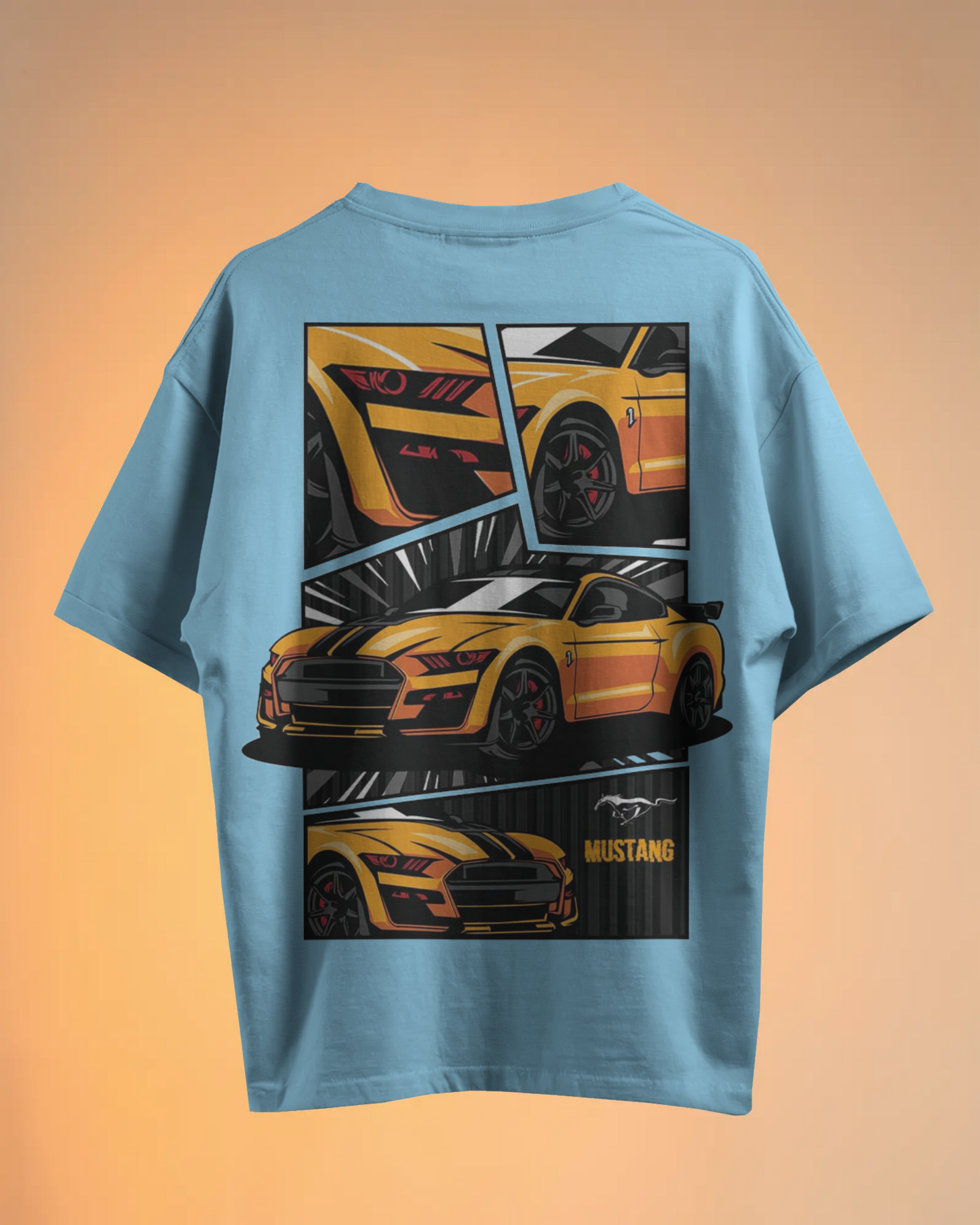 Mustang Oversized T-Shirt | cars oversized T-Shirt | Red Panda T-Shirt
