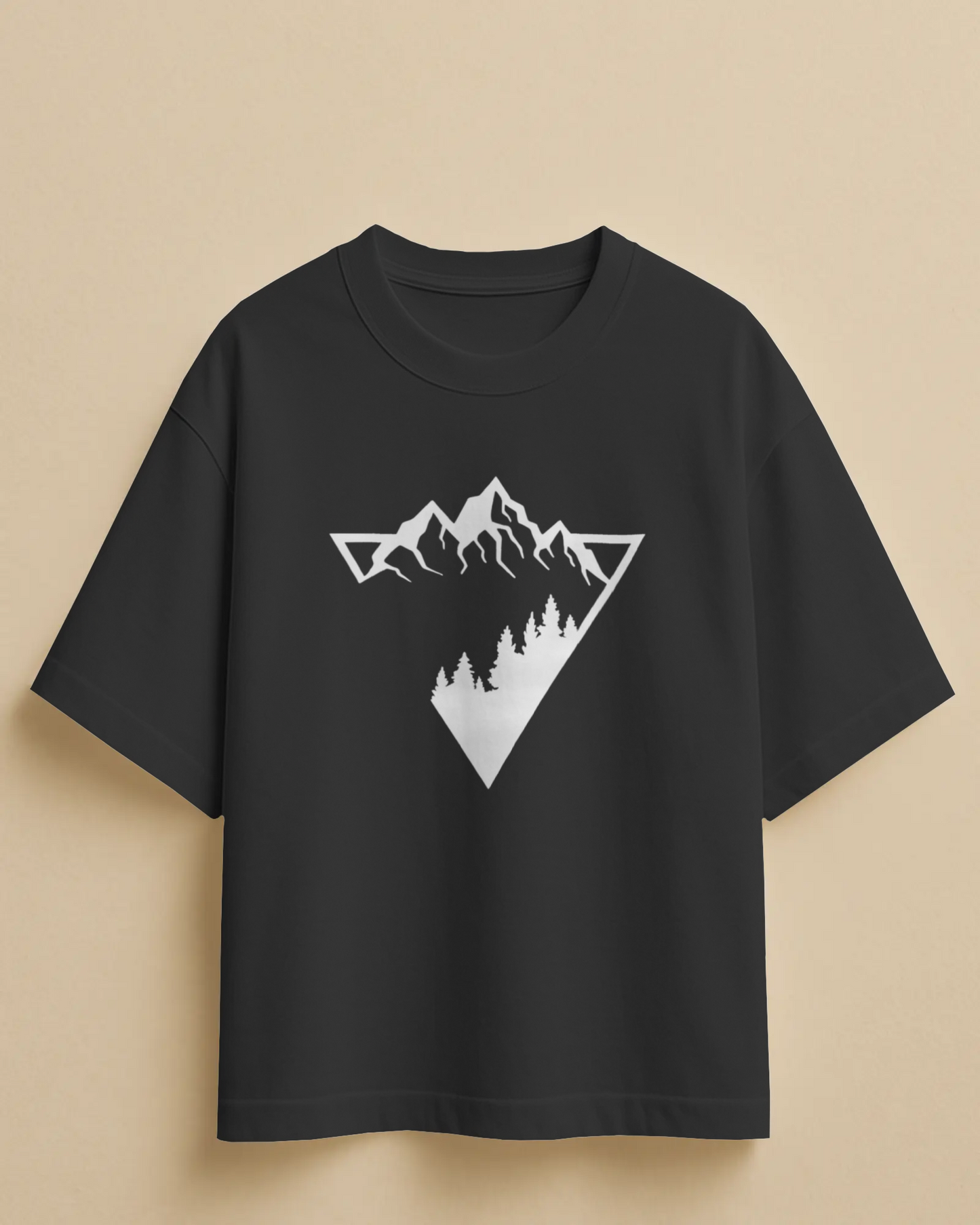 Abstract Mountain Oversized T-Shirt | Abstract Oversized T-Shirt | Red Panda T-Shirt