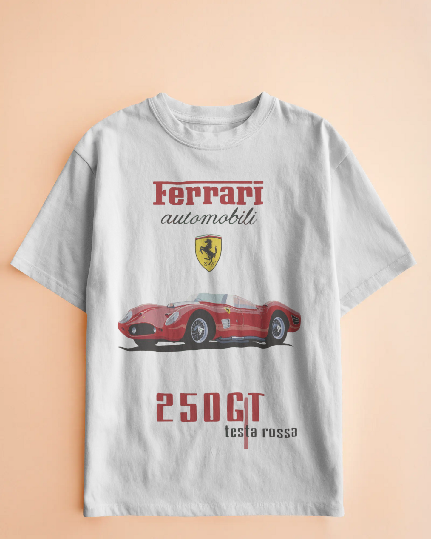 Ferrari 250GT Oversized T-Shirt | cars oversized T-Shirt | Red Panda T-Shirt