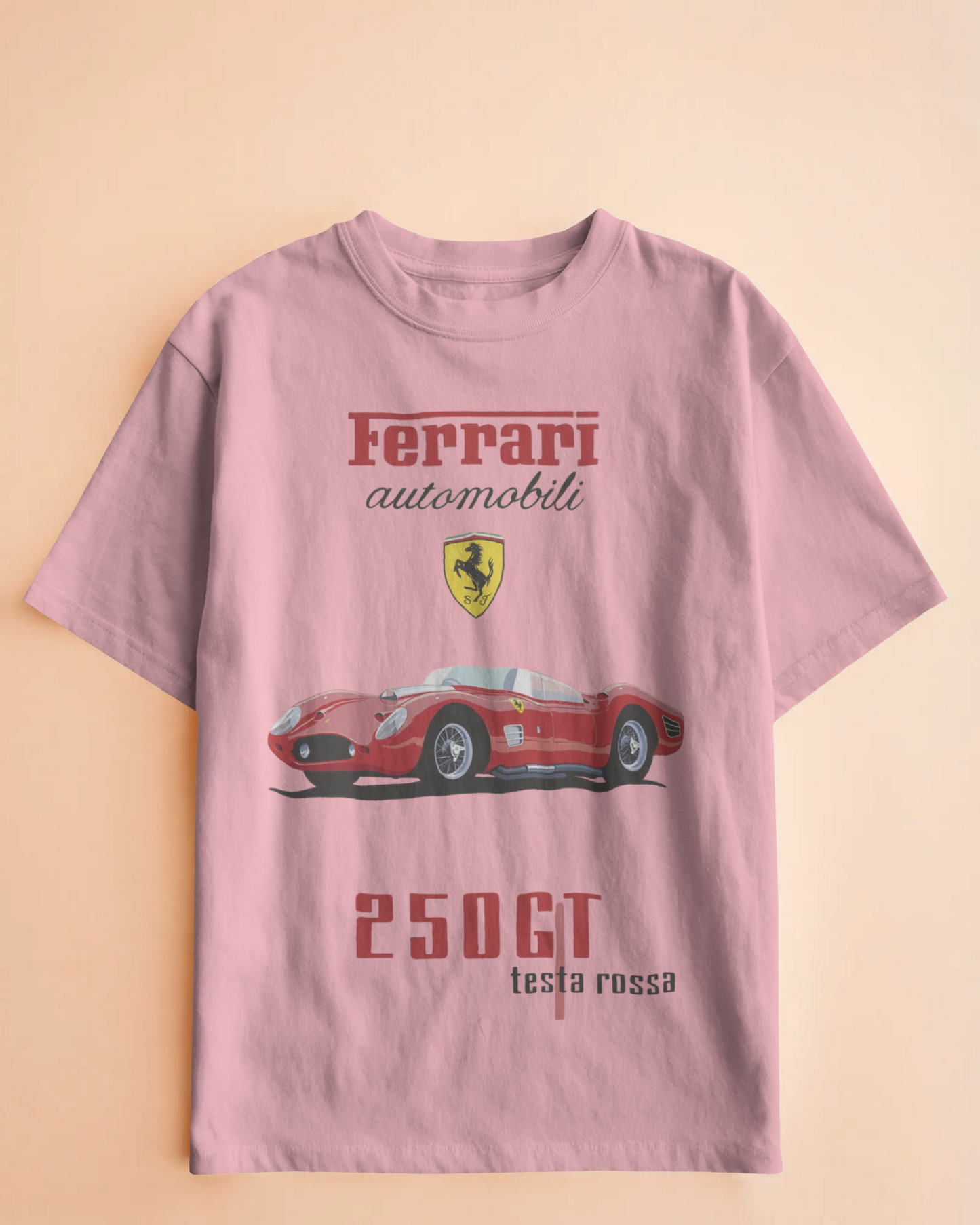 Ferrari 250GT Oversized T-Shirt | cars oversized T-Shirt | Red Panda T-Shirt