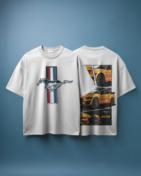 Mustang Oversized T-Shirt | cars oversized T-Shirt | Red Panda T-Shirt