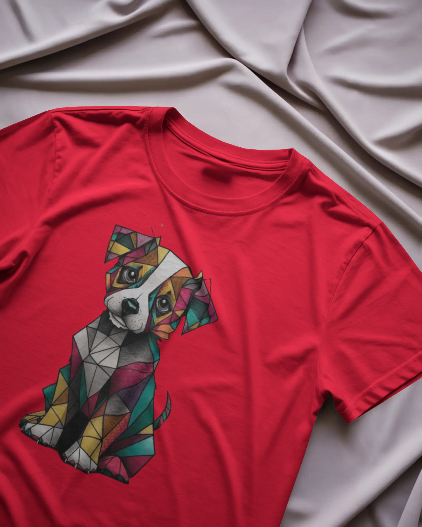 Puppy Regular T-Shirt | Abstract Round Neck T-Shirt | Red Panda T-Shirt