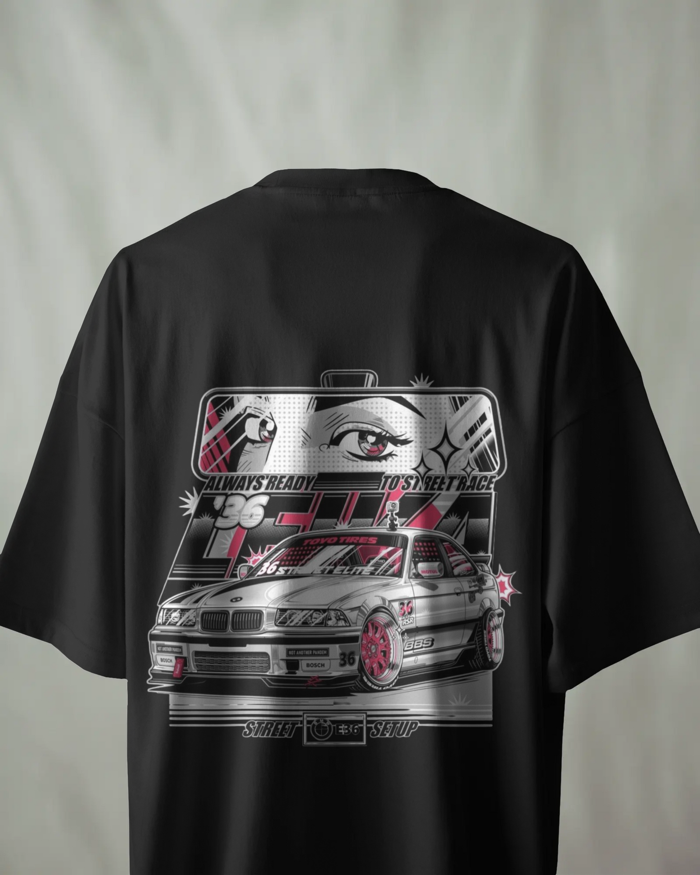 BMW Oversized T-Shirt | cars oversized T-Shirt | Red Panda T-Shirt