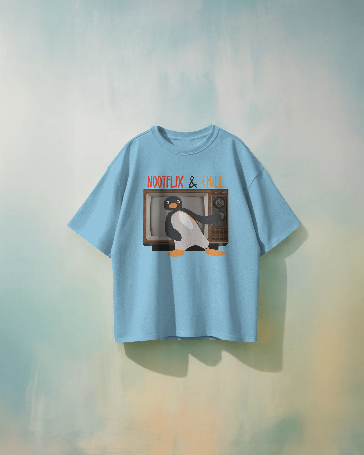 Nootflix & Chill Cartoon Oversized T-Shirt | Cartoon Oversized T-Shirt | Red Panda T-Shirt