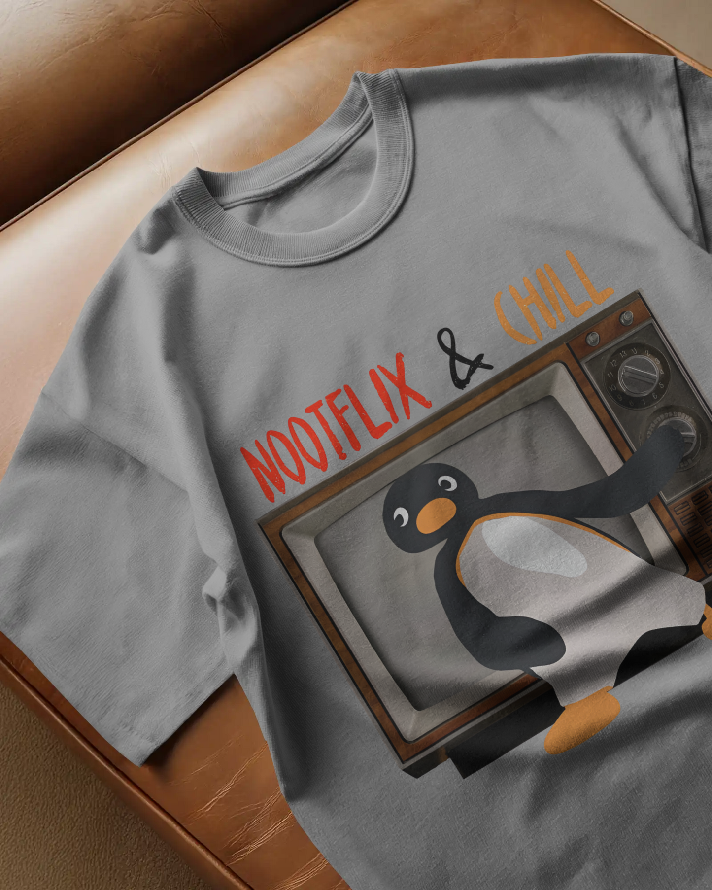 Nootflix & Chill Cartoon Oversized T-Shirt | Cartoon Oversized T-Shirt | Red Panda T-Shirt