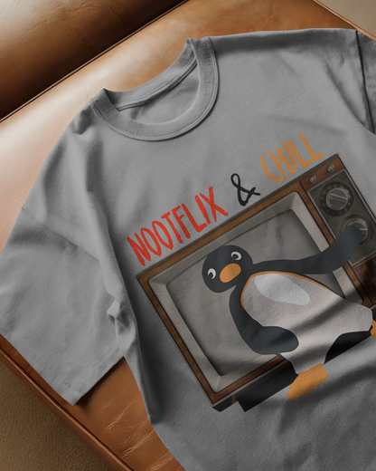 Nootflix & Chill Cartoon Oversized T-Shirt | Cartoon Oversized T-Shirt | Red Panda T-Shirt