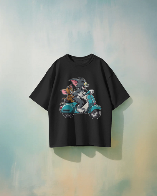 Tom & Jerry Cartoon Oversized T-Shirt | Cartoon Oversized T-Shirt | Red Panda T-Shirt