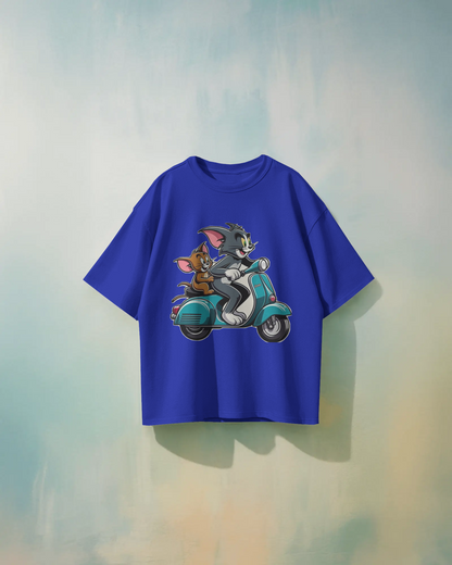 Tom & Jerry Cartoon Oversized T-Shirt | Cartoon Oversized T-Shirt | Red Panda T-Shirt
