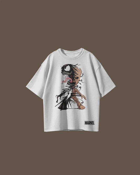 VENOM || GROOT Oversize T-Shirt | Marvel Drop Shoulder T-Shirt | Red Panda T-Shirt (Copy)