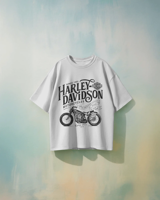 Harley Davidson Bikes Oversized T-Shirt | Bikes Oversized T-Shirt | Red Panda T-Shirt