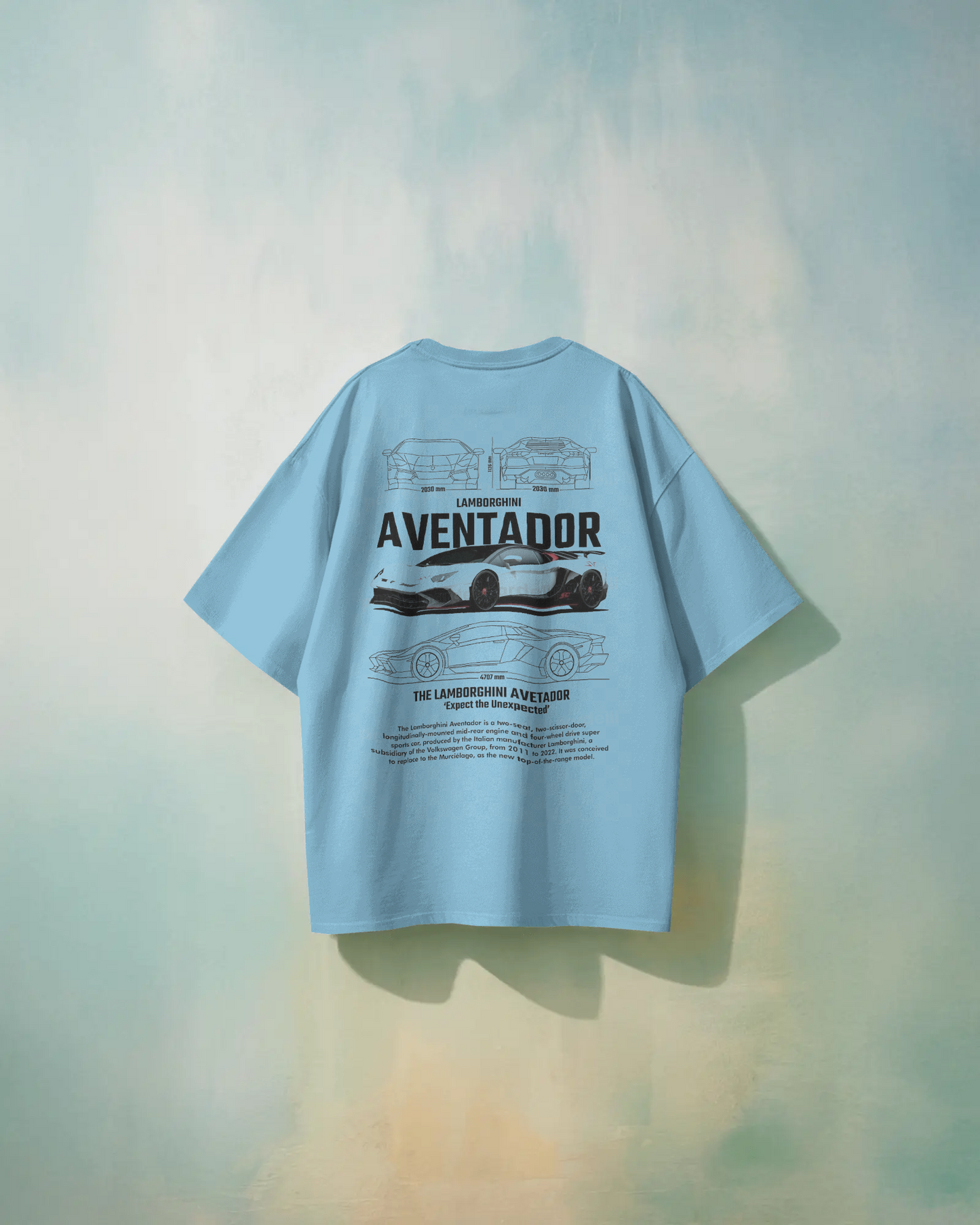 Lamborghini Aventador Oversized T-Shirt | cars oversized T-Shirt | Red Panda T-Shirt
