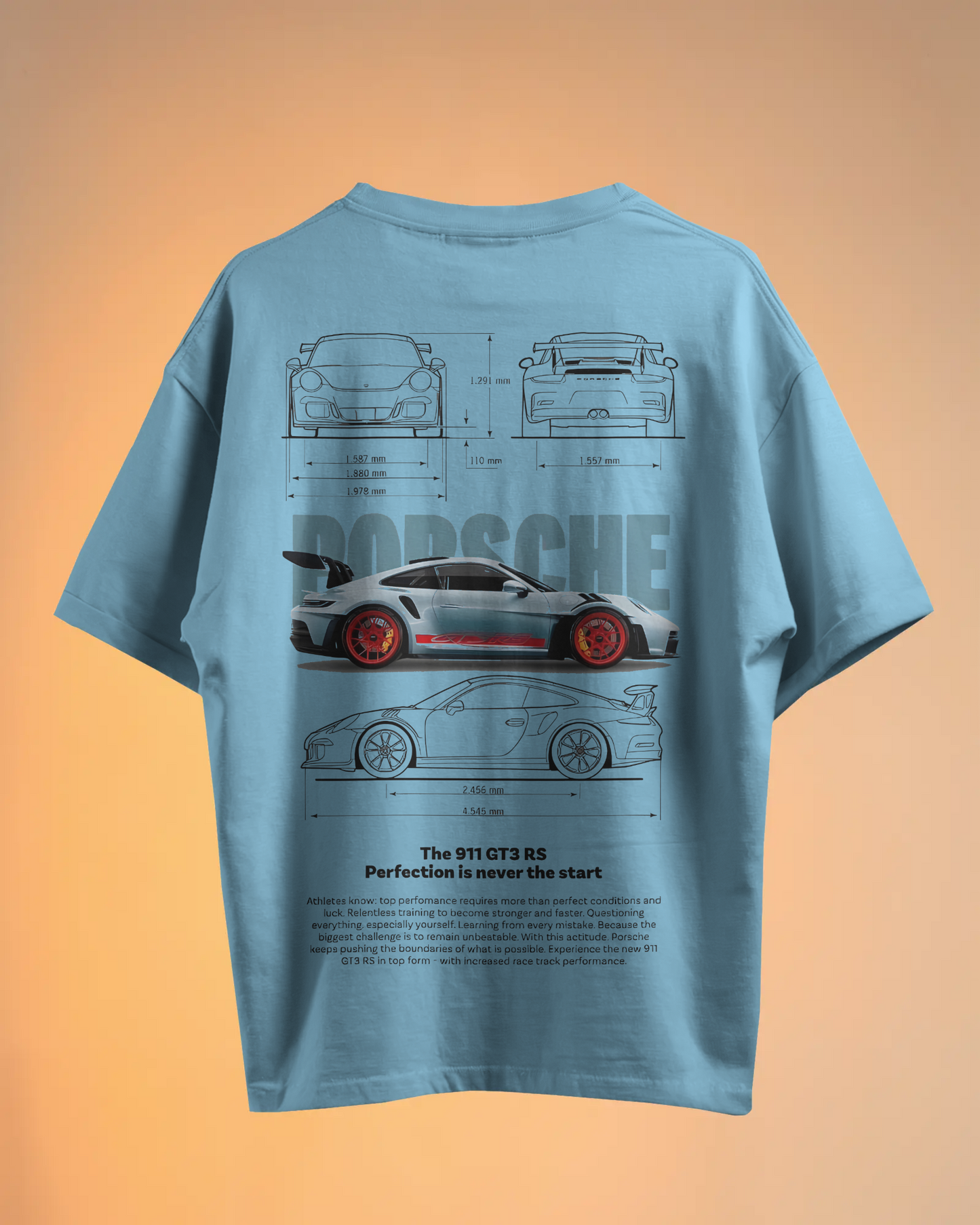 Porsche Oversized T-Shirt | cars oversized T-Shirt | Red Panda T-Shirt
