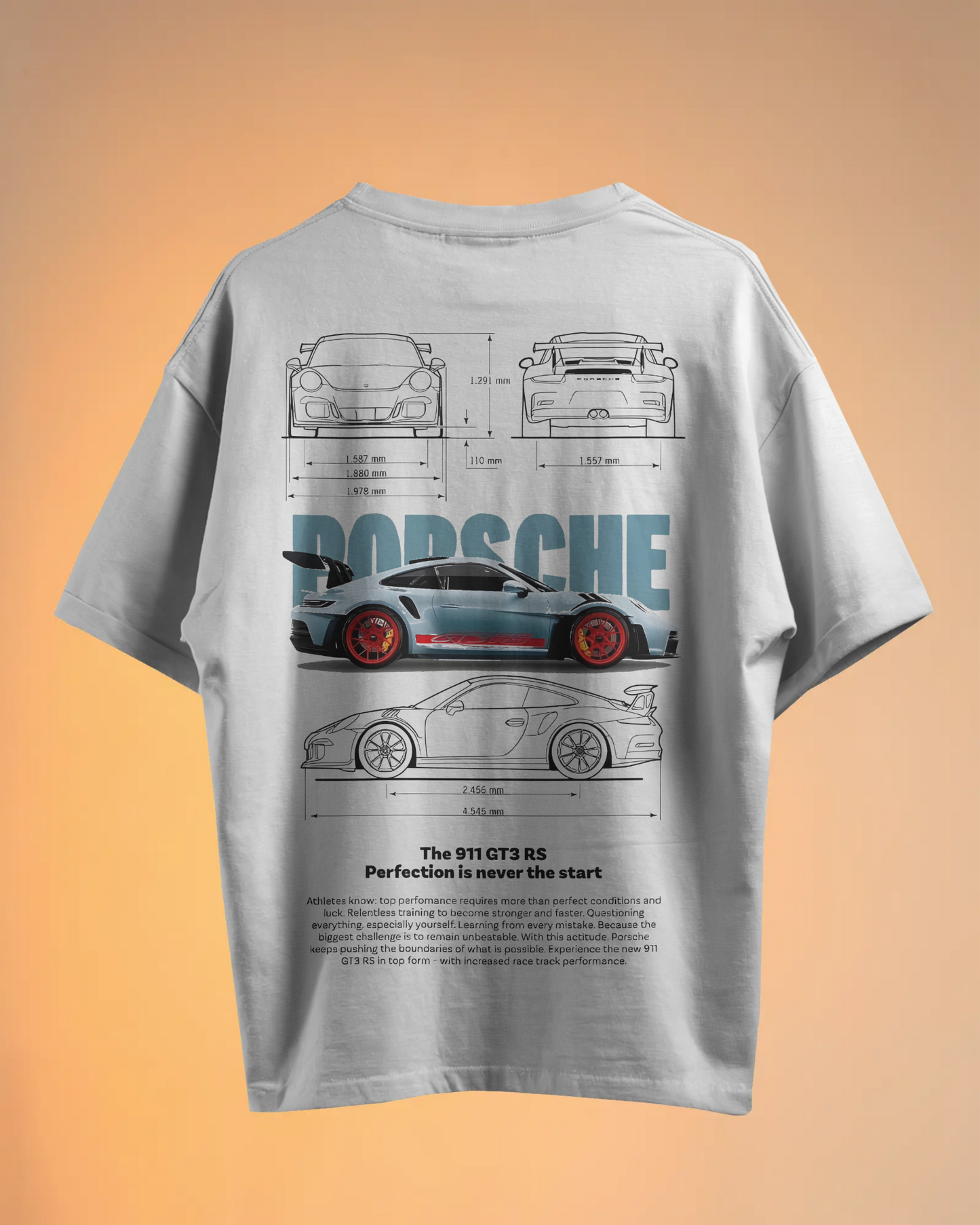 Porsche Oversized T-Shirt | cars oversized T-Shirt | Red Panda T-Shirt