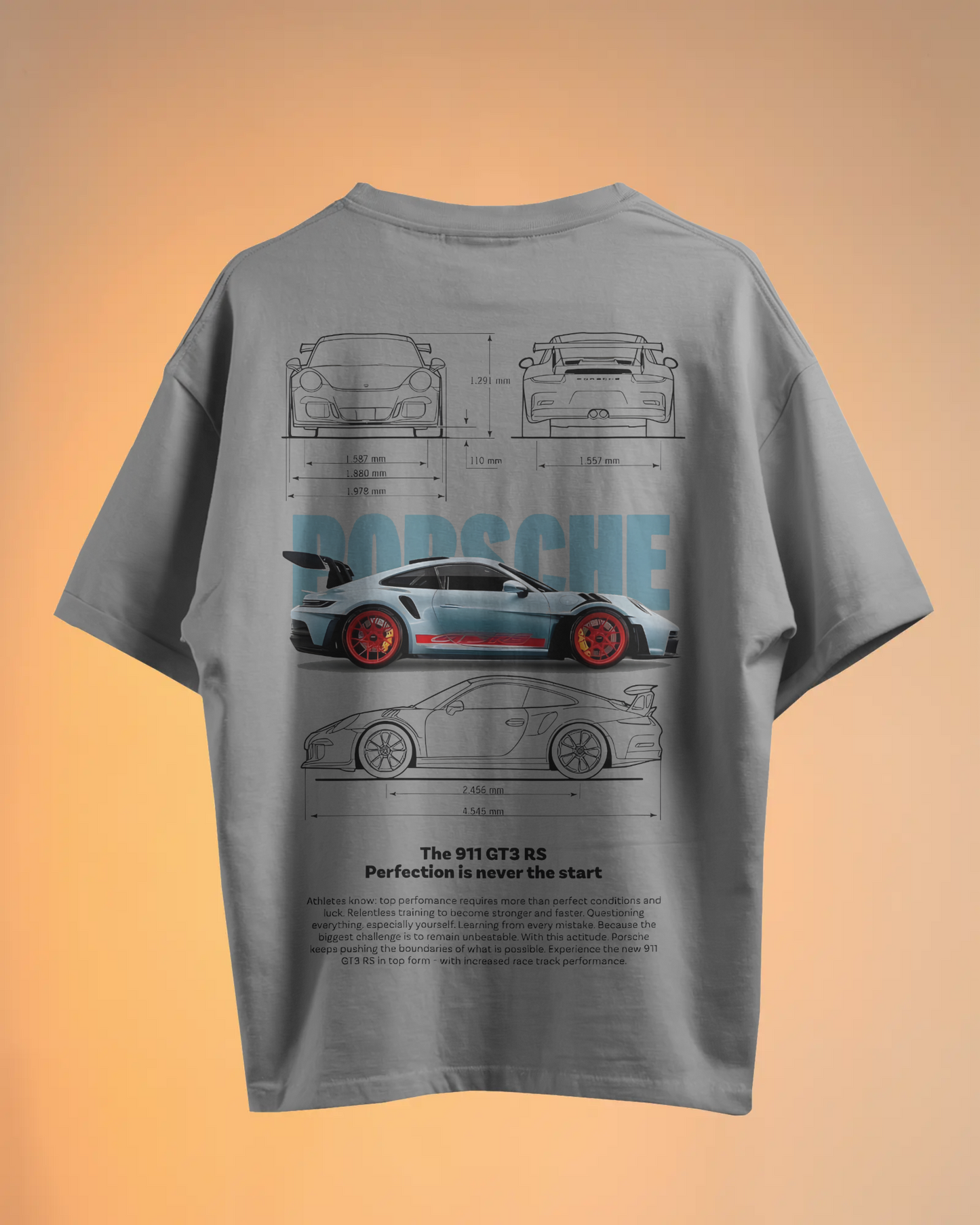Porsche Oversized T-Shirt | cars oversized T-Shirt | Red Panda T-Shirt