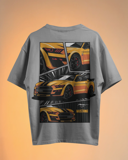 Mustang Oversized T-Shirt | cars oversized T-Shirt | Red Panda T-Shirt