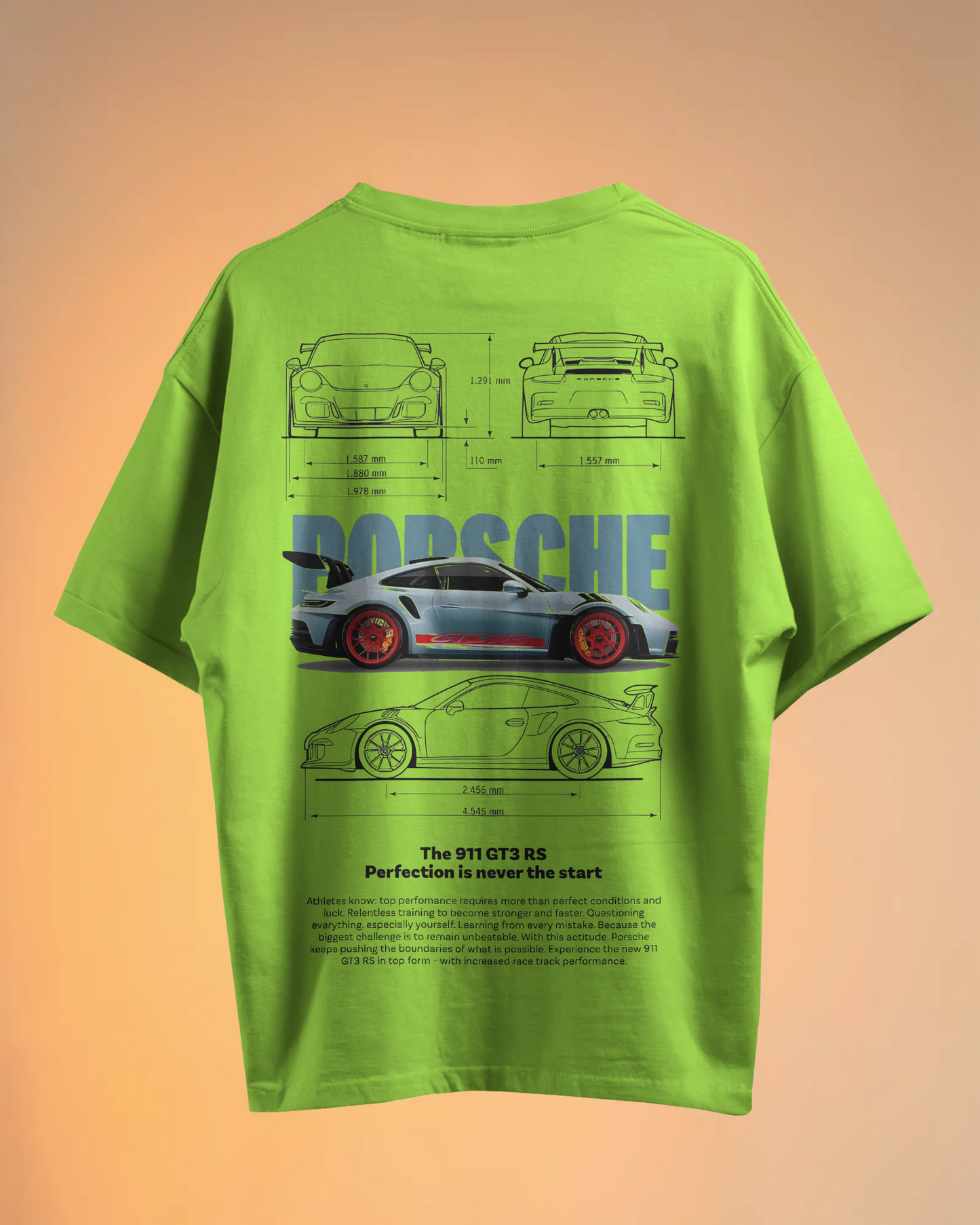 Porsche Oversized T-Shirt | cars oversized T-Shirt | Red Panda T-Shirt