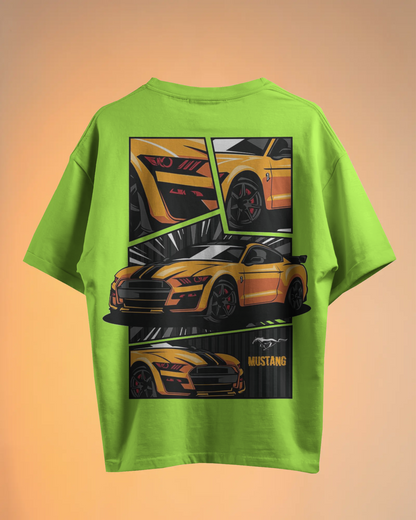 Mustang Oversized T-Shirt | cars oversized T-Shirt | Red Panda T-Shirt