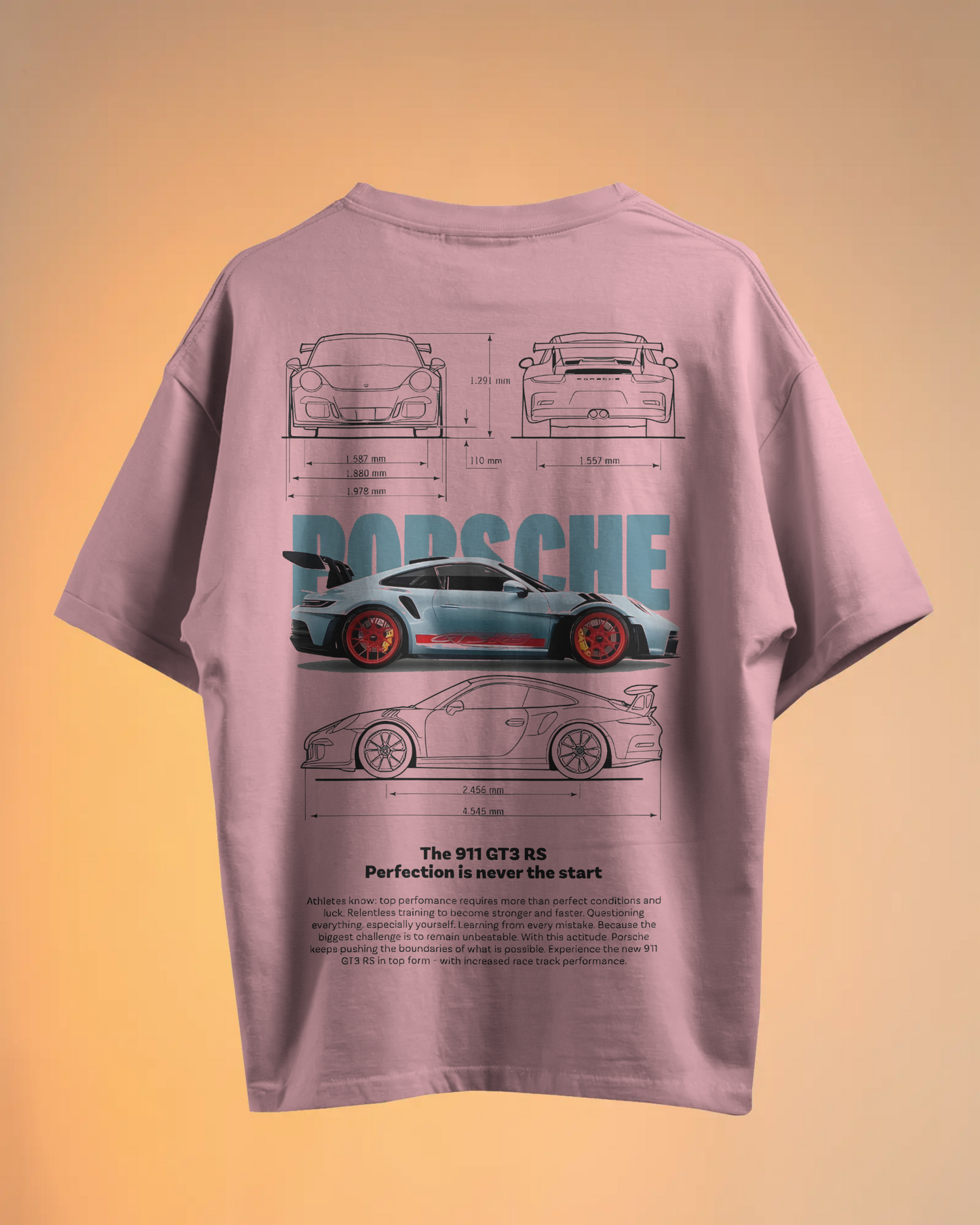 Porsche Oversized T-Shirt | cars oversized T-Shirt | Red Panda T-Shirt