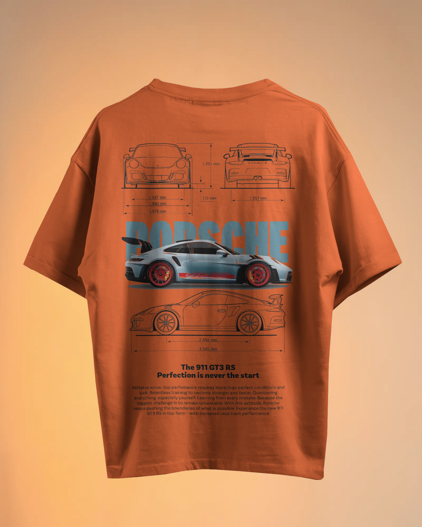 Porsche Oversized T-Shirt | cars oversized T-Shirt | Red Panda T-Shirt