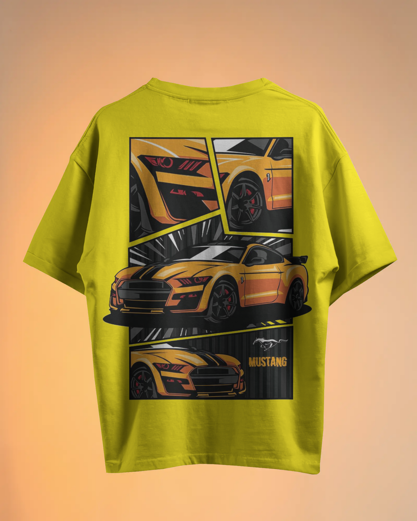 Mustang Oversized T-Shirt | cars oversized T-Shirt | Red Panda T-Shirt