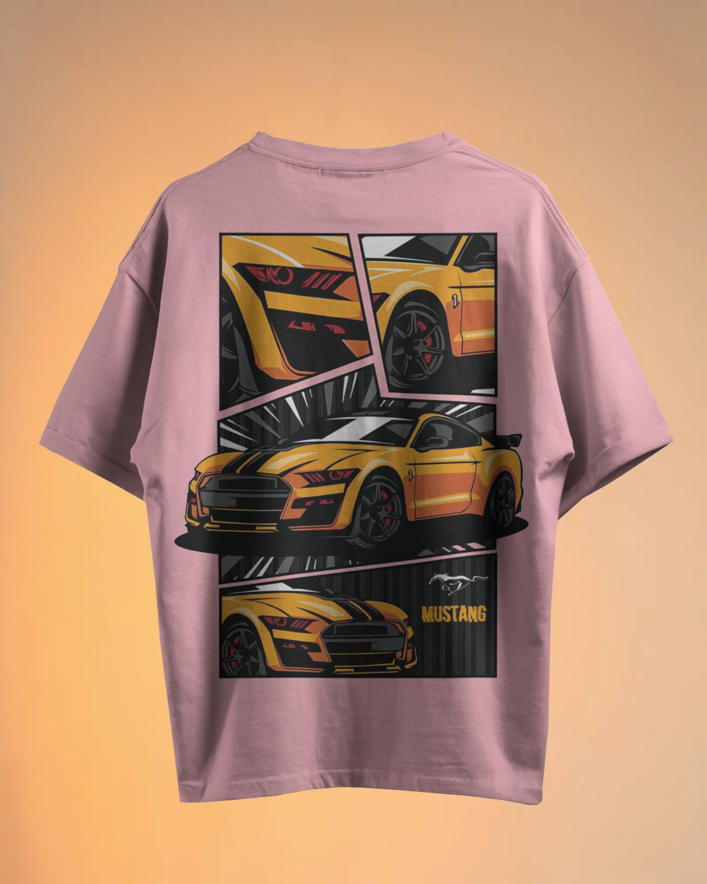 Mustang Oversized T-Shirt | cars oversized T-Shirt | Red Panda T-Shirt
