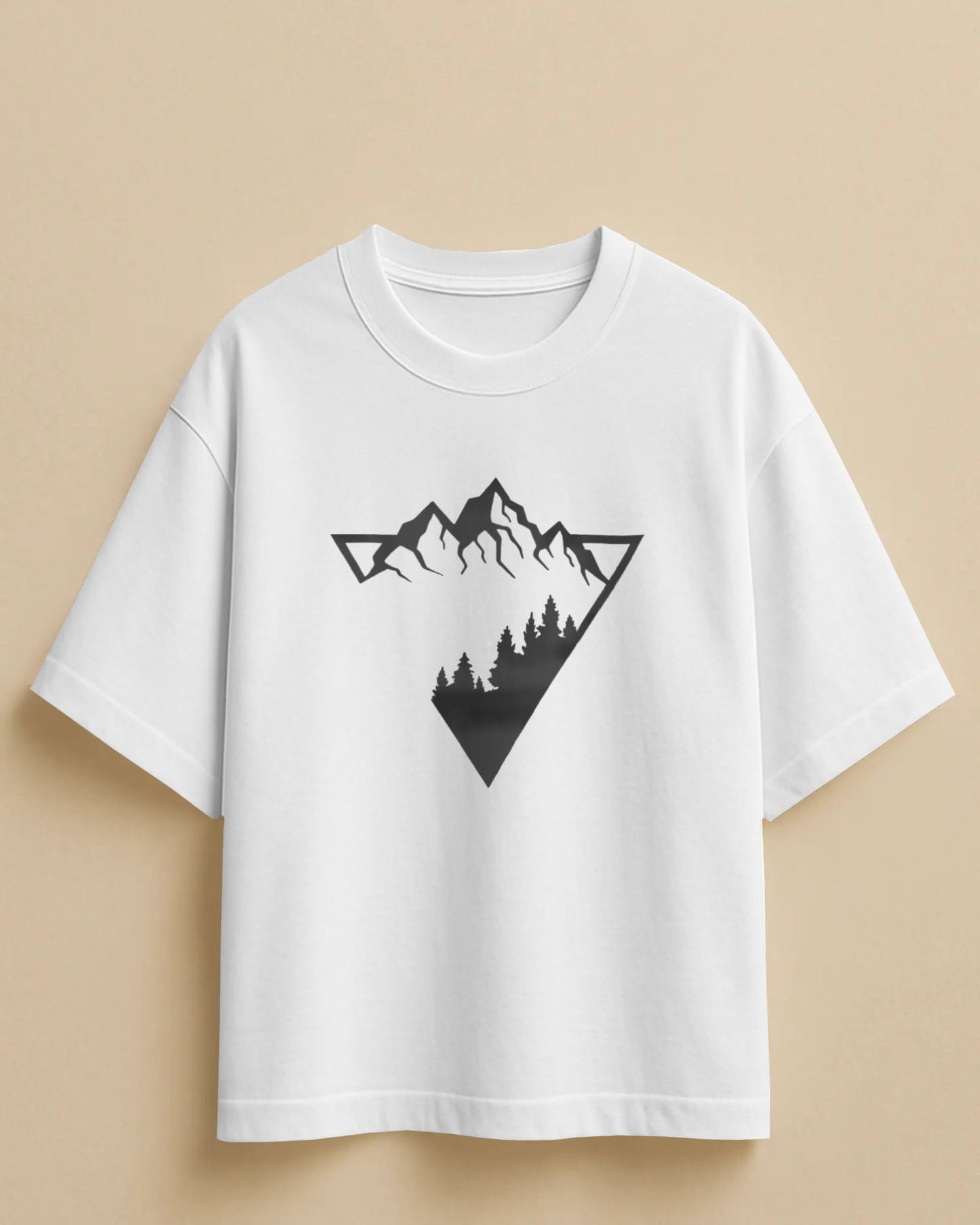 Abstract Mountain Oversized T-Shirt | Abstract Oversized T-Shirt | Red Panda T-Shirt