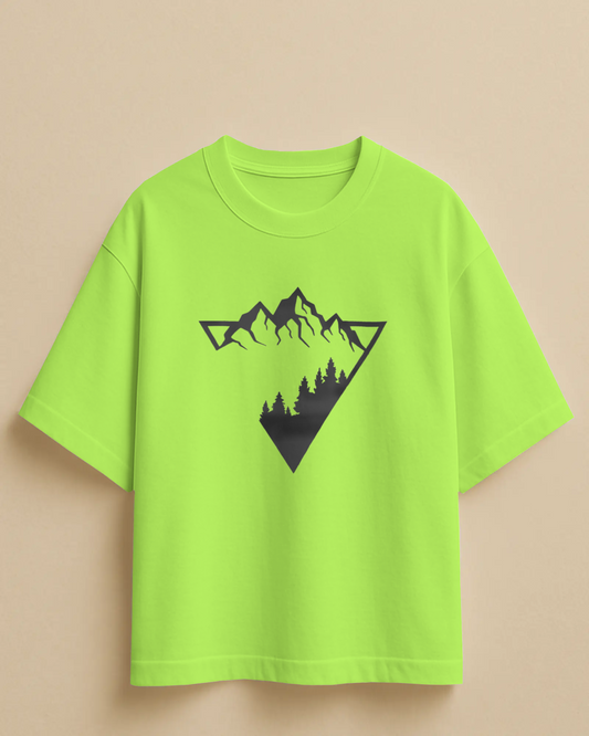 Abstract Mountain Oversized T-Shirt | Abstract Oversized T-Shirt | Red Panda T-Shirt
