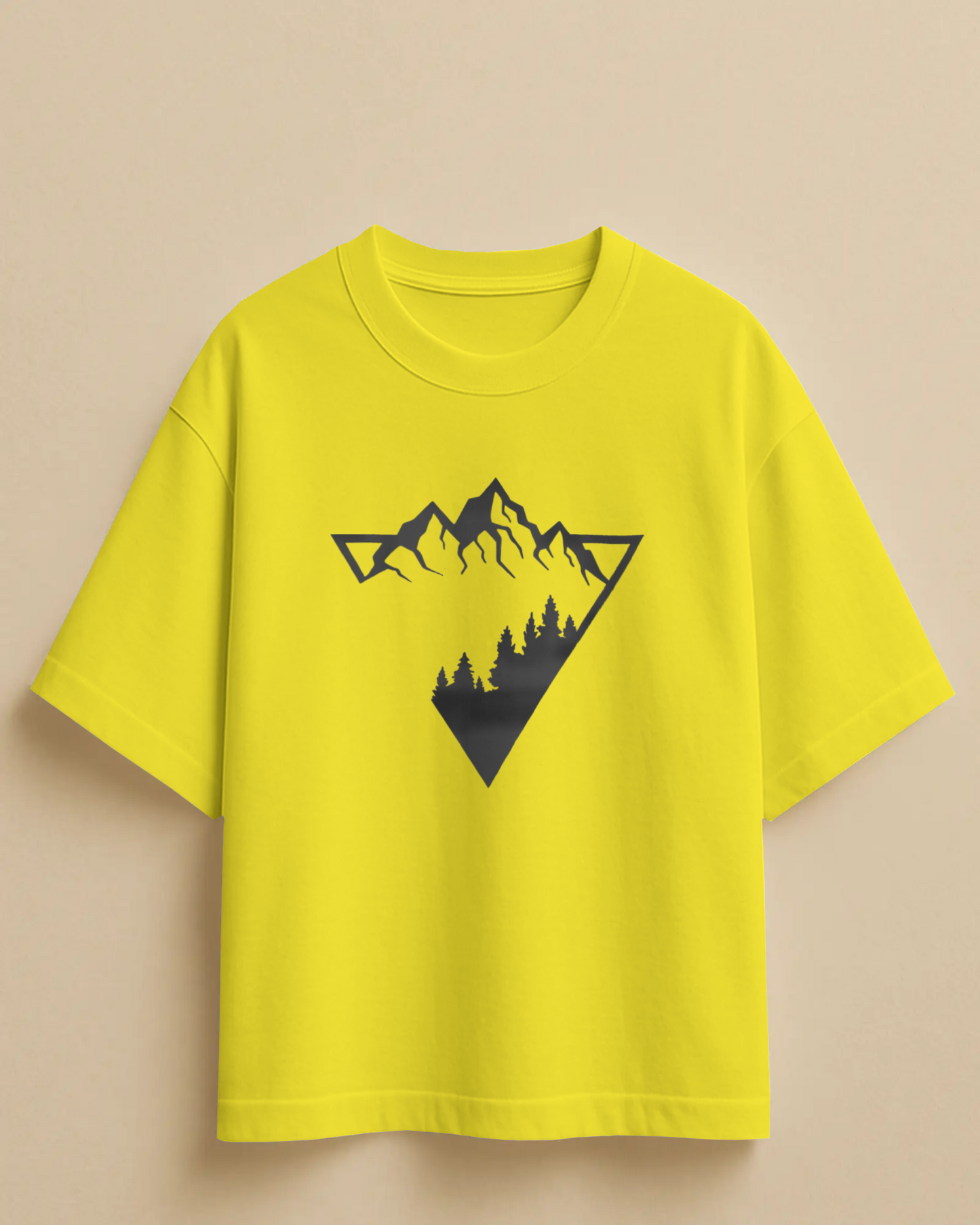 Abstract Mountain Oversized T-Shirt | Abstract Oversized T-Shirt | Red Panda T-Shirt