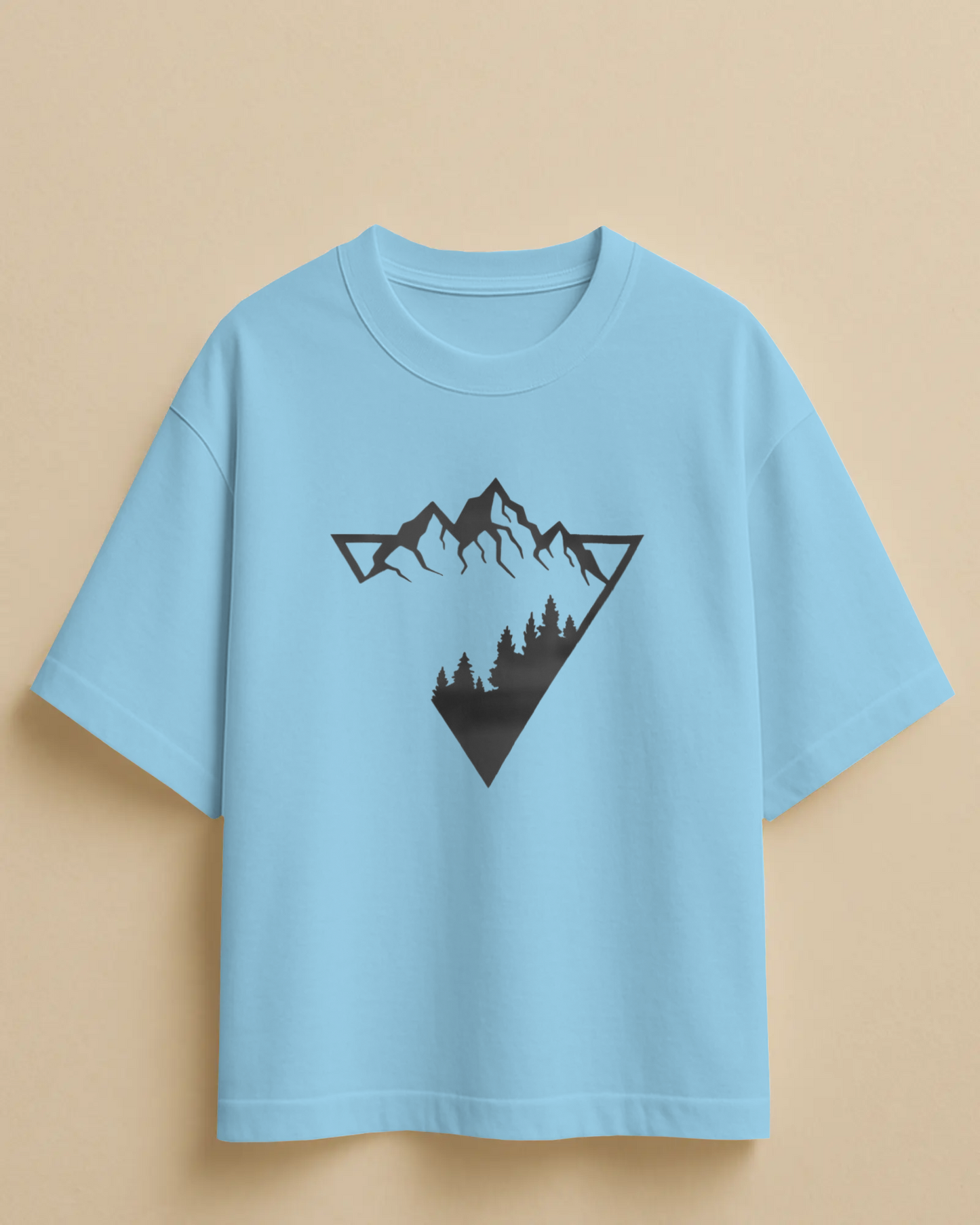 Abstract Mountain Oversized T-Shirt | Abstract Oversized T-Shirt | Red Panda T-Shirt
