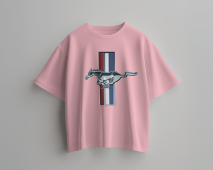 Mustang Oversized T-Shirt | cars oversized T-Shirt | Red Panda T-Shirt