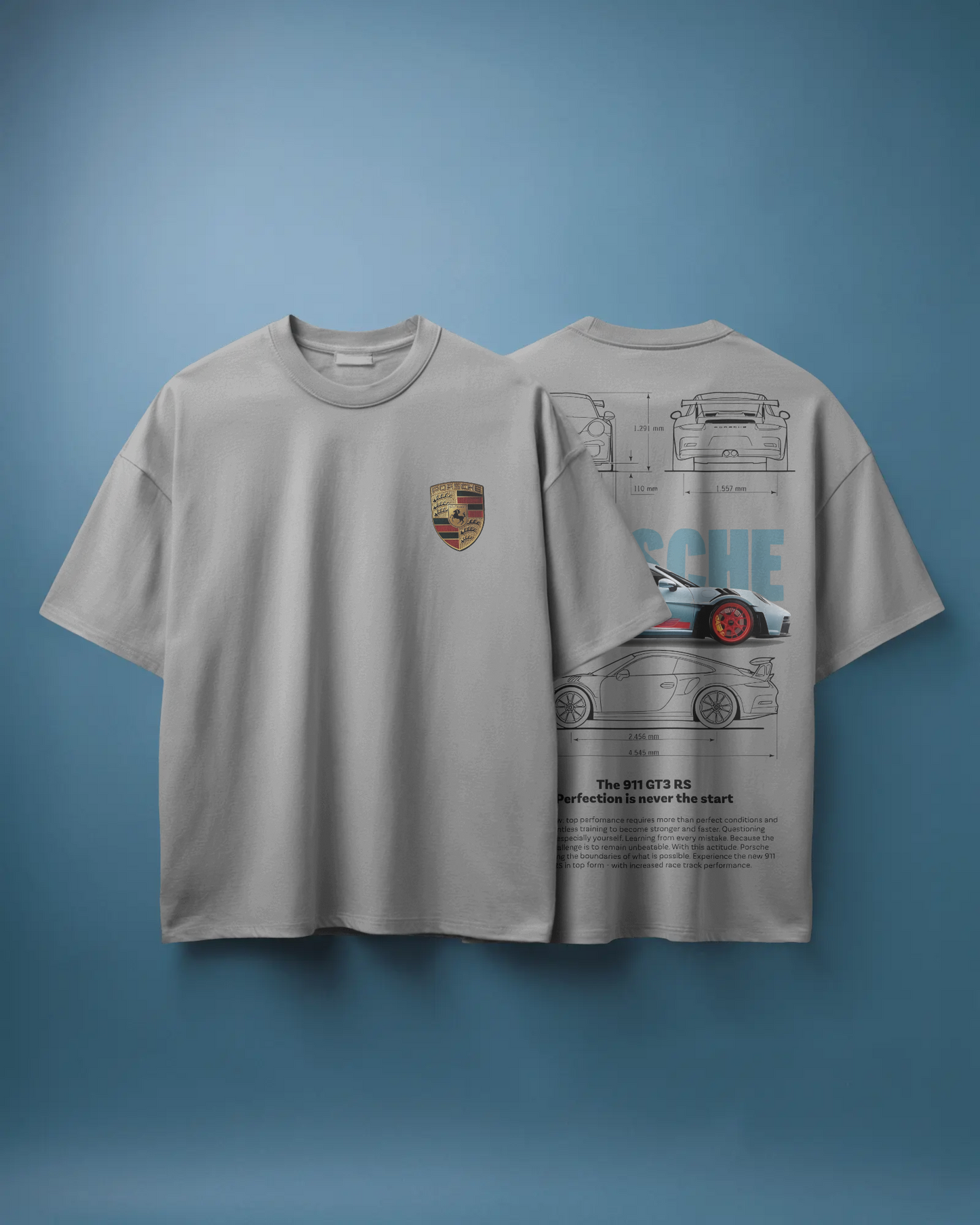 Porsche Oversized T-Shirt | cars oversized T-Shirt | Red Panda T-Shirt
