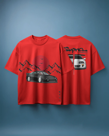 Toyota Supra Oversized T-Shirt | cars oversized T-Shirt | Red Panda T-Shirt