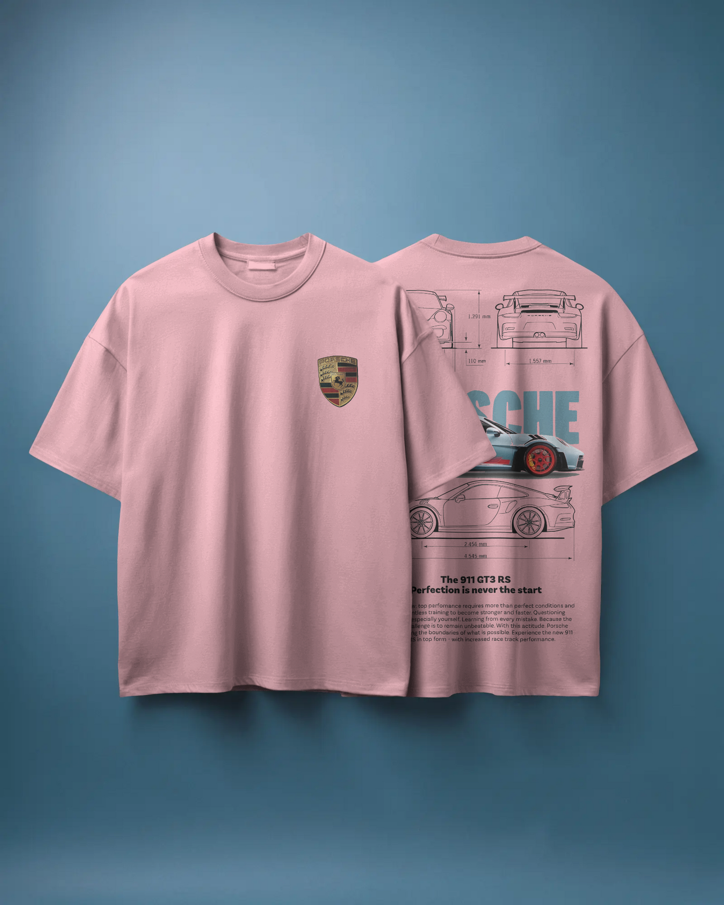 Porsche Oversized T-Shirt | cars oversized T-Shirt | Red Panda T-Shirt