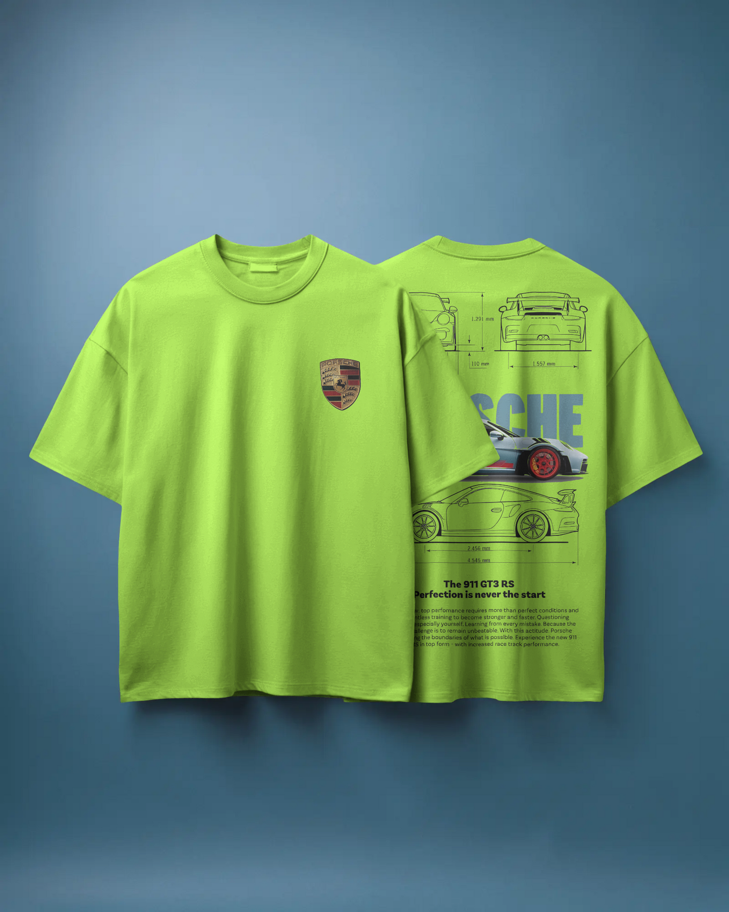 Porsche Oversized T-Shirt | cars oversized T-Shirt | Red Panda T-Shirt