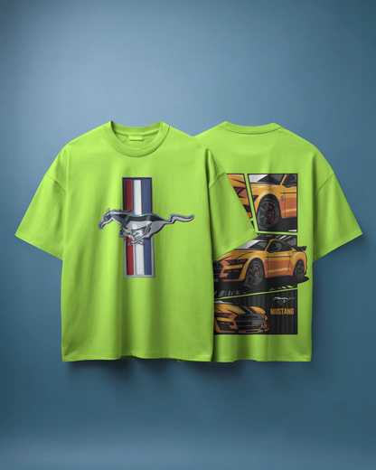 Mustang Oversized T-Shirt | cars oversized T-Shirt | Red Panda T-Shirt