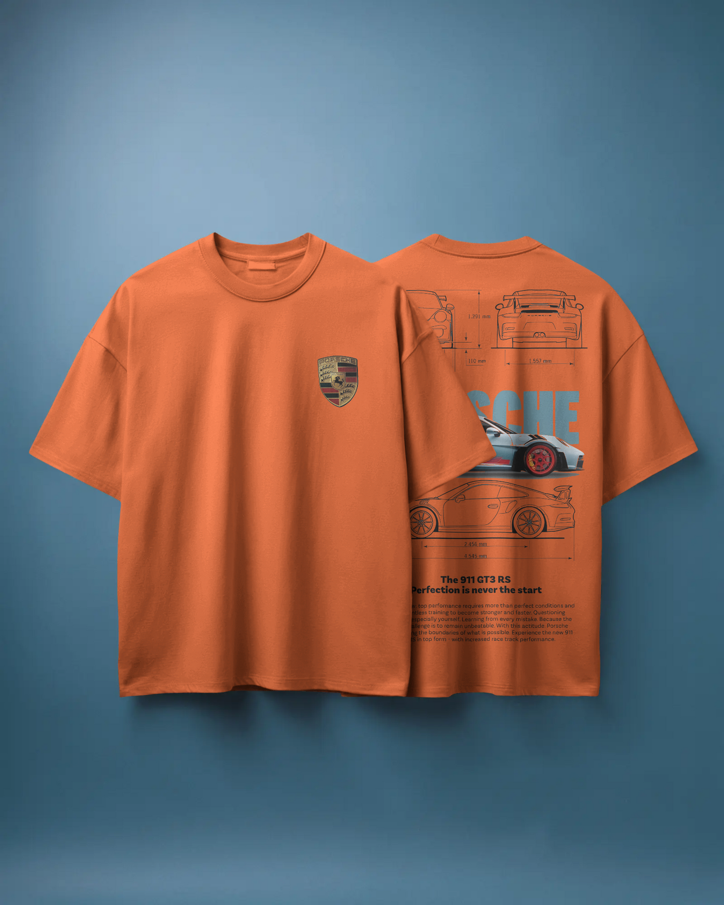 Porsche Oversized T-Shirt | cars oversized T-Shirt | Red Panda T-Shirt