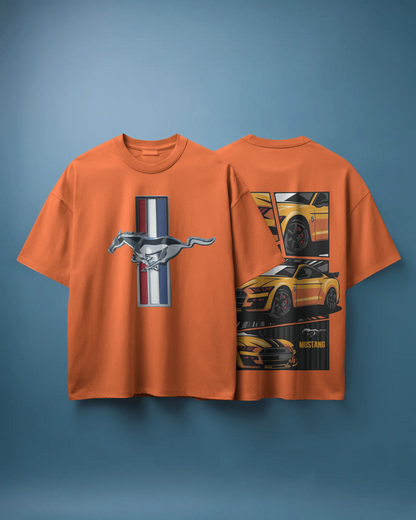 Mustang Oversized T-Shirt | cars oversized T-Shirt | Red Panda T-Shirt