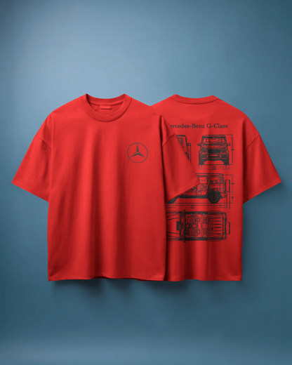 Benz Oversized T-Shirt | cars oversized T-Shirt | Red Panda T-Shirt